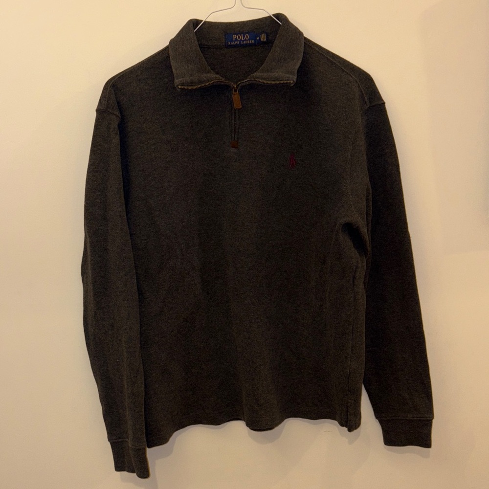 Polo by Ralph Lauren Men's Charcoal Zip-Up Sweater